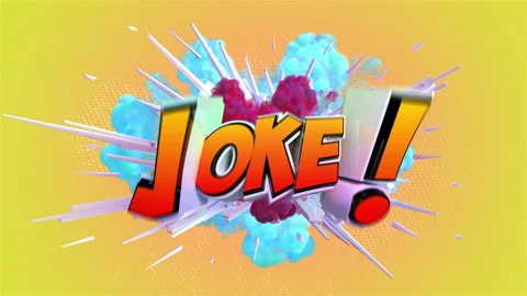 Amazing explosion animation with label Joke Stock Footage 105319494