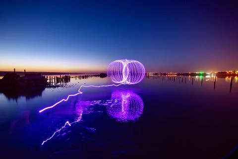 Amazing fireshow performance Stock-Fotos