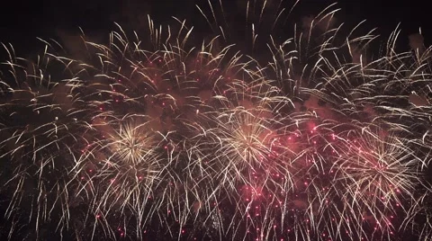 Amazing firework pyrotechnic show Stock Footage 65481598