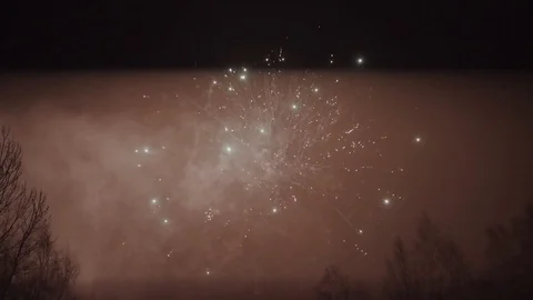 Amazing fireworks after the event Video stock 103380036