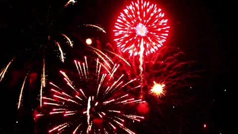 Amazing Fireworks animation 4k Loop Stock Footage 302920149