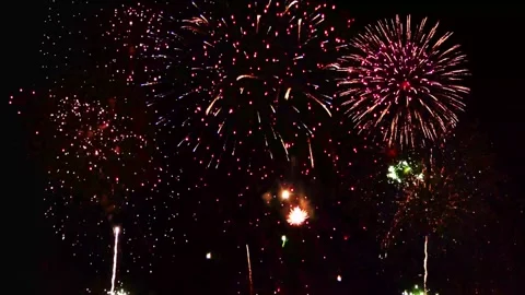 Amazing Fireworks animation 4k Loop Video stock 303171550