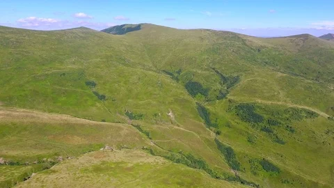 Amazing flight over mountain range. bright light day Stock Footage 79098234