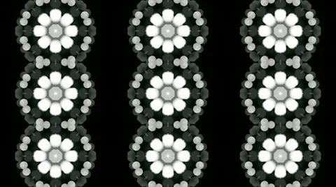 Amazing floral kaleidoscopic pattern with three lines of snowflakes. Vídeos de archivo 46875787