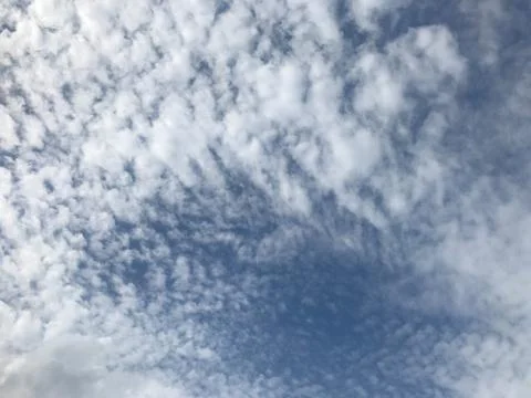 Amazing fluffy or floccus clouds look like cotton with bright blue sky Stock Photos