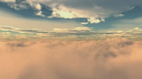 AMAZING FLYING THROUGH THE CLOUDS Stock Footage