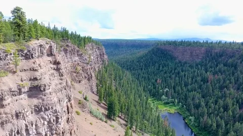 Amazing forested valley with steep cliffs in British Columbia Vídeo Stock 92708846