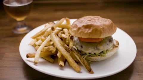 Amazing Hamburger product shot. Stock Footage 134504953