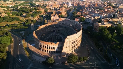 Amazing Hyperlapse Above Roman Colosseum - Cinematic Orbiting Drone Shot. Stock Footage 277573853