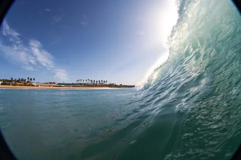 Amazing  inside view of the wave breaking 写真素材