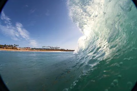 Amazing  inside view of the wave breaking Foto stock