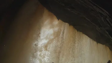Amazing inside of a water falls Stock Footage 146326579