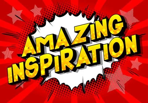 Amazing Inspiration - Vector illustrated comic book style phrase on abstract  Illustrazione stock