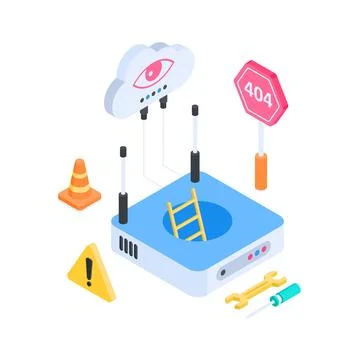 An amazing isometric illustration showing a java programming computer concept. 库存插图