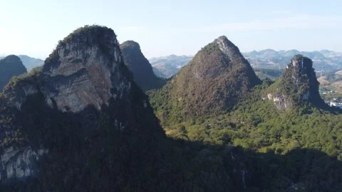 Amazing Karst Mountains. Li River. China. Guangxi. Yangshuo Stock Footage 312773876