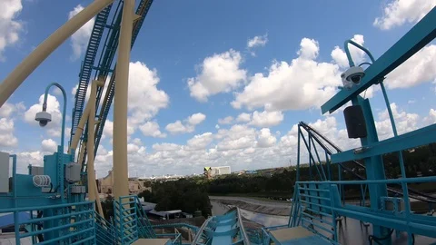 Amazing Kraken Rollercoaster  Stock Footage 118148646