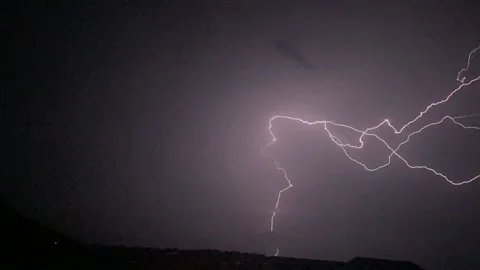 Amazing Lightning Strike In Slow Motion Stockbeeldmateriaal 237518863