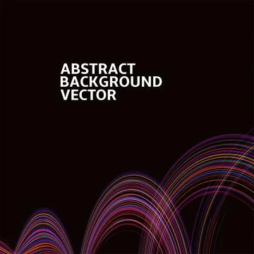 Amazing linear thread, abstract vector black background template backdrop space Stock Illustration
