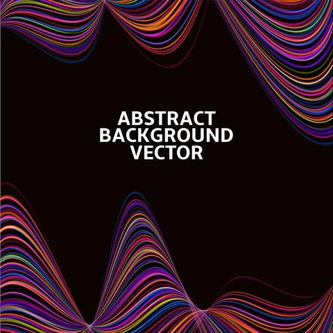 Amazing linear thread, abstract vector black background template backdrop space Illustrazione stock