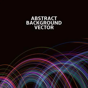 Amazing linear thread, abstract vector black background template backdrop space Stock Illustration