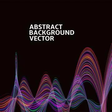 Amazing linear thread, abstract vector black background template backdrop space Stock Illustration
