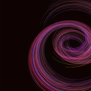 Amazing linear thread, abstract vector black background template backdrop space Stock Illustration