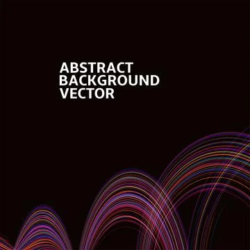 Amazing linear thread, abstract vector black background template backdrop space Stock Illustration