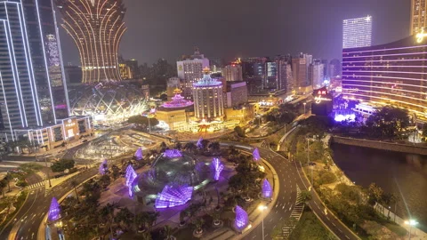 Amazing macau skyline from a unique high vantage point Stock Footage 327244993