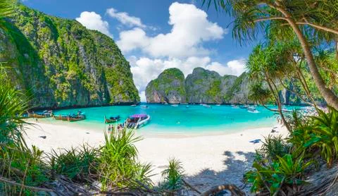 Amazing Maya Bay on Phi Phi Islands Stock Photos