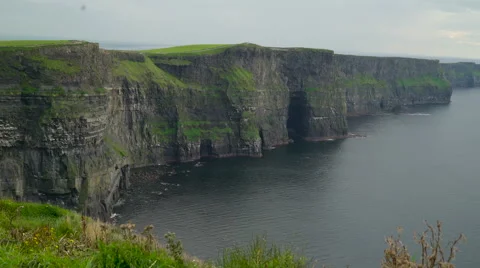 The amazing Moher Cliffs and the sea in  Ireland Stock Footage 68645926