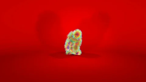 Amazing Monkey Character Dancing against Red Background Stock Footage 118266313