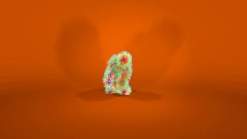 Amazing Monkey Character Dancing against Orange Background Video stock 118576361