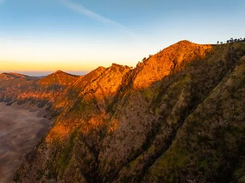 Amazing Mount Bromo volcano during sunrise from king kong viewpoint on Moun.. Stock Photos
