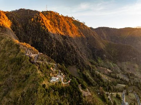 Amazing Mount Bromo volcano during sunrise from king kong viewpoint on Moun.. Stock Photos