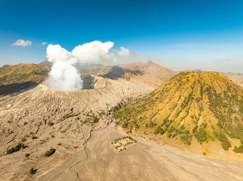 Amazing Mount Bromo volcano during sunrise from king kong viewpoint on Moun.. Stock Photos