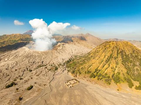 Amazing Mount Bromo volcano during sunrise from king kong viewpoint on Moun.. Stock Photos