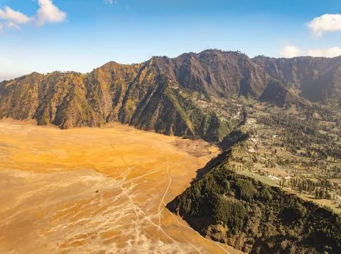 Amazing Mount Bromo volcano during sunrise from king kong viewpoint on Moun.. Stock Photos