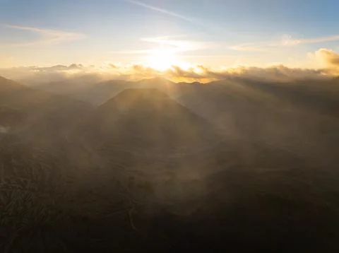Amazing Mount Bromo volcano during sunrise from king kong viewpoint on Moun.. Stock Photos