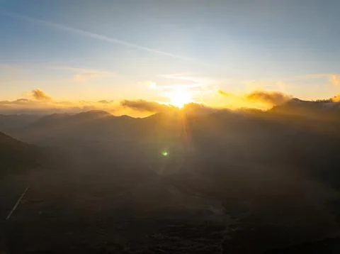 Amazing Mount Bromo volcano during sunrise from king kong viewpoint on Moun.. Stock Photos