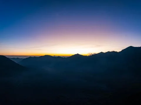 Amazing Mount Bromo volcano during sunrise from king kong viewpoint on Moun.. Stock Photos