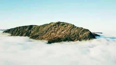 Amazing mountain above clouds Stock Footage 99539656