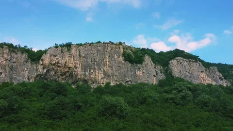 Amazing Mountain and trees in the cloud and fog aerial view on sunrise 스톡 동영상 110102935