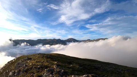 Amazing mountain view at sunset. Stock Footage 142750169