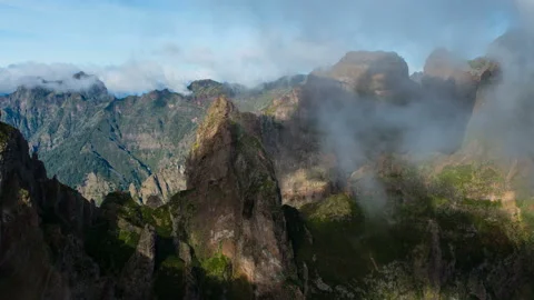 Amazing Mountains View from Madeira Stock Footage 131873370