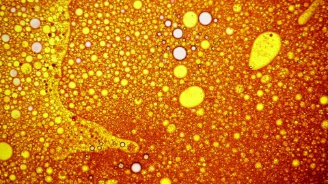 Amazing moving liquid bubbles made of water and oil Stock Footage 124291788