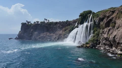 Amazing nature landscape view of Lower Düden Waterfall Stock Footage 342796718