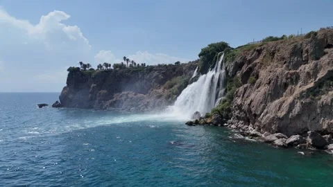 Amazing nature landscape view of Lower Düden Waterfall Stock Footage 342796840