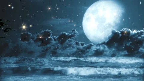 Amazing Night Sky WithMoonCloud Video stock 237262096