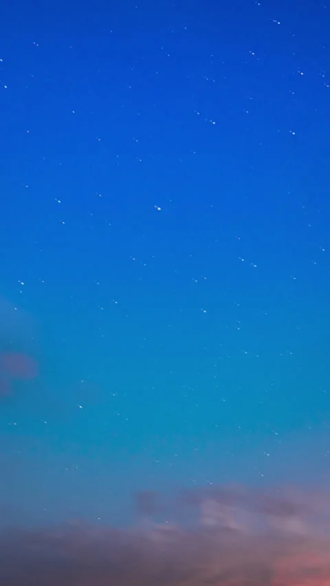 Amazing Night Starry Sky Transition To Bold Morning Sky. Bright Dramatic Trails Stock Footage 333482031
