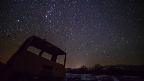 Amazing night time laps, with a starry sky and the foreground Stock Footage 71798469